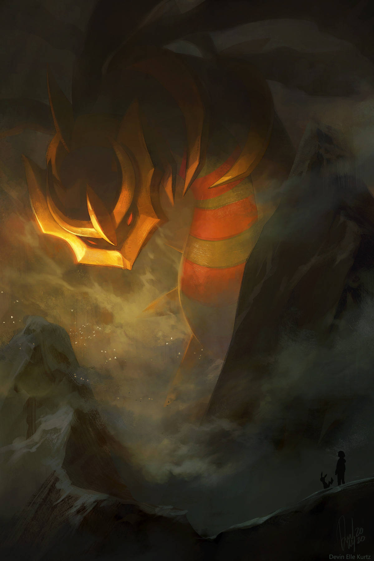 Giratina, mountains, snowy mountain peak, HD Phone Wallpaper
