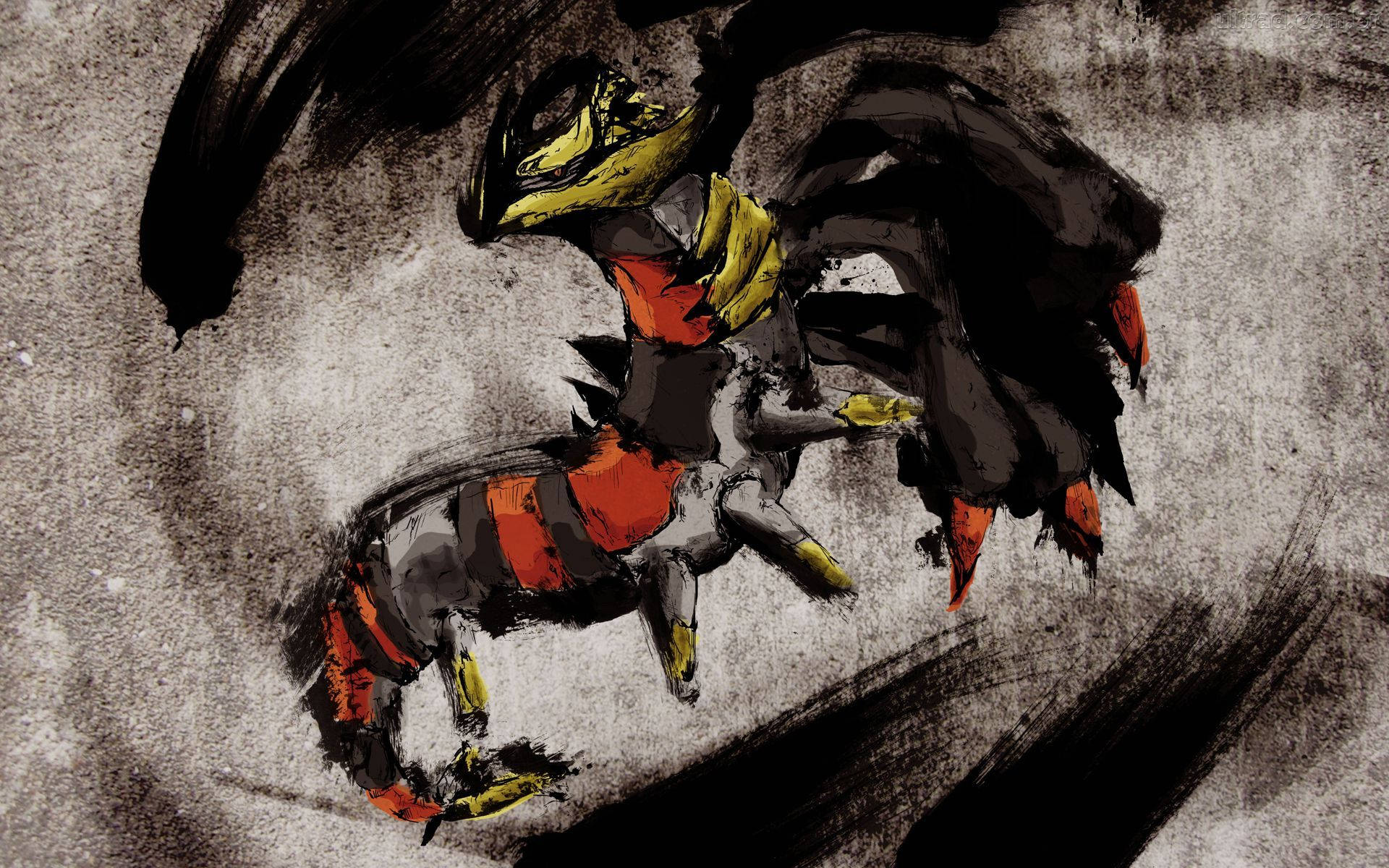 Giratina, cave, statues, Full HD Desktop Wallpaper