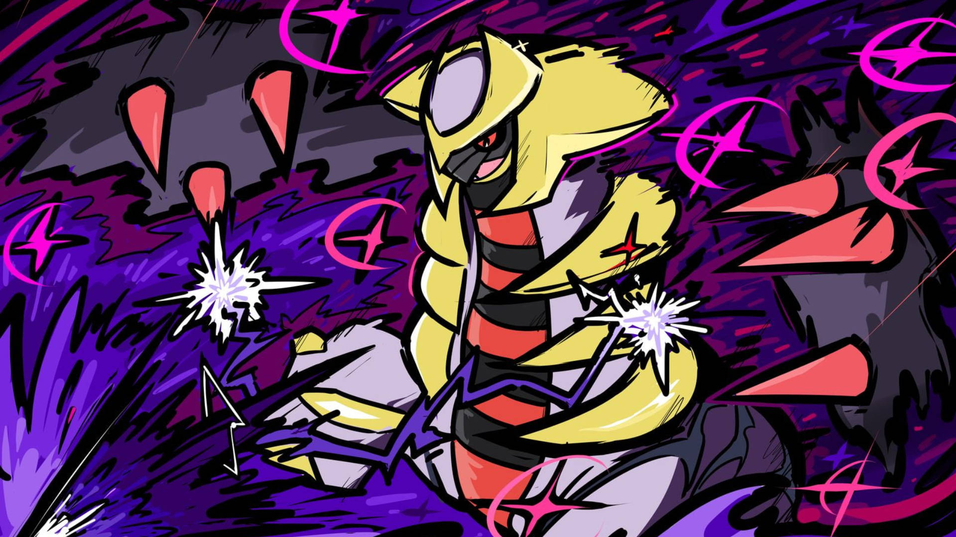 Giratina, digital paint, anime-style, Full HD Desktop Wallpaper