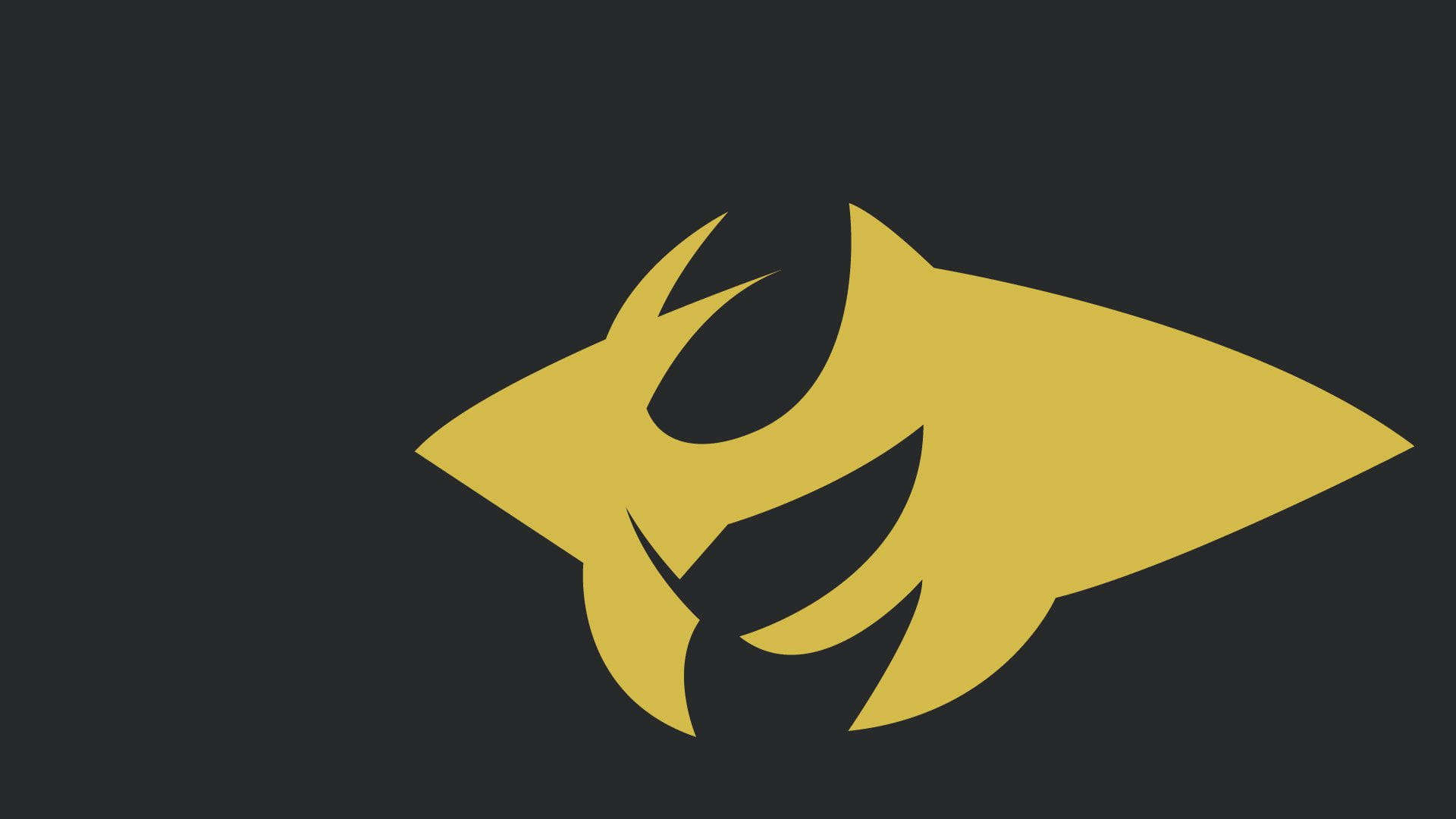Giratina, gold crown, golden stylized fish logo, Full HD Desktop Wallpaper