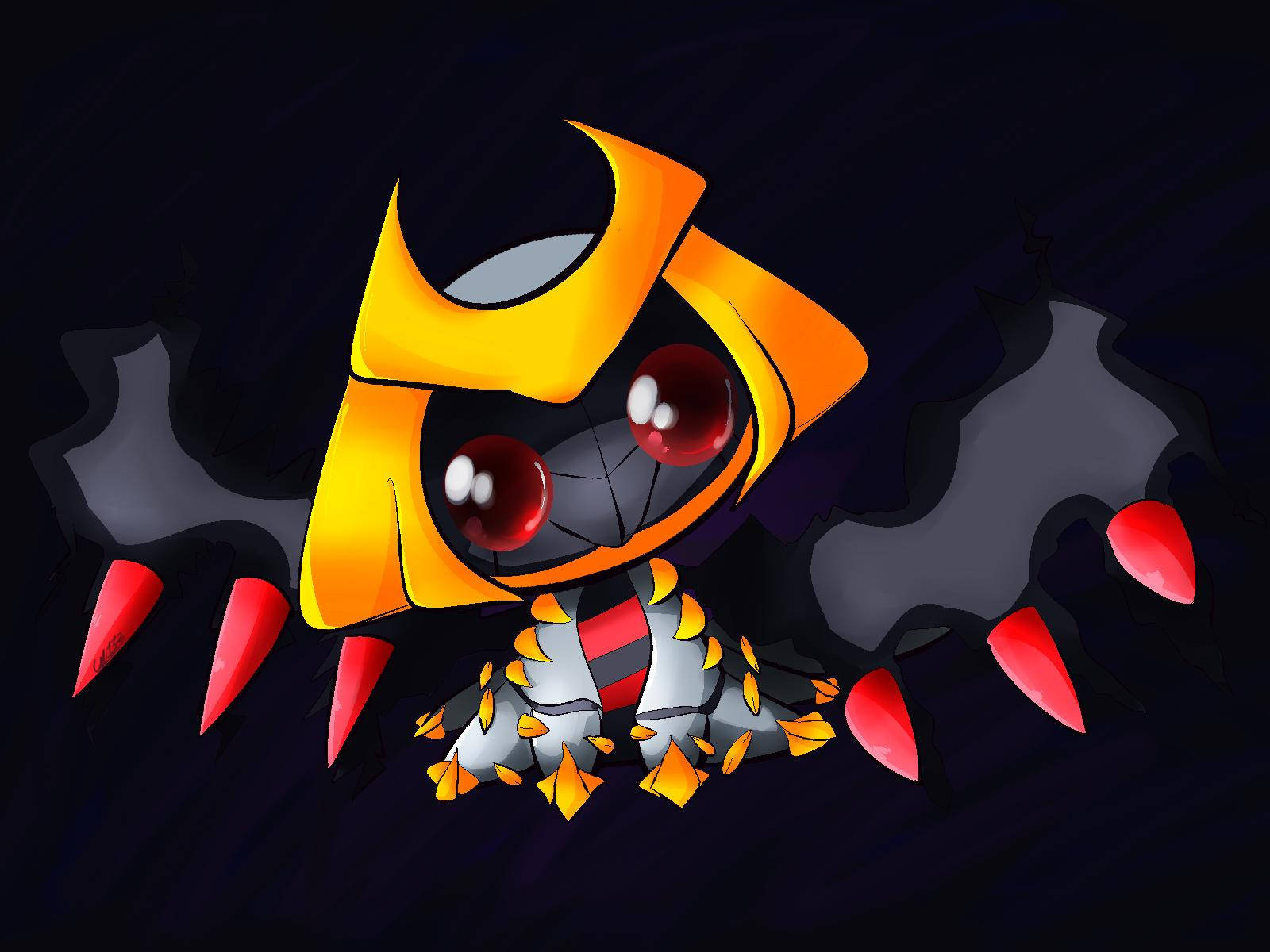 Giratina, chibi, glowing red eyes, HD Desktop Wallpaper