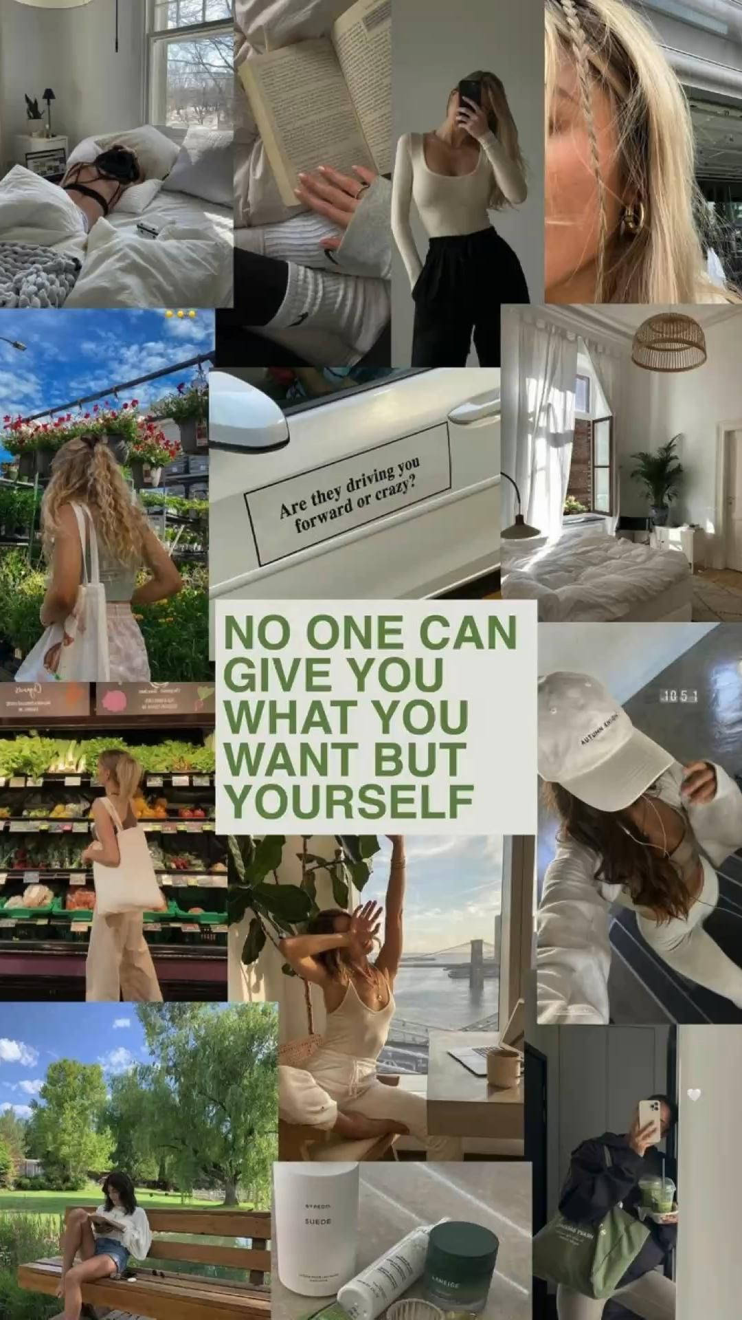 That Girl Aesthetic, collage, reading, Full HD Phone Wallpaper