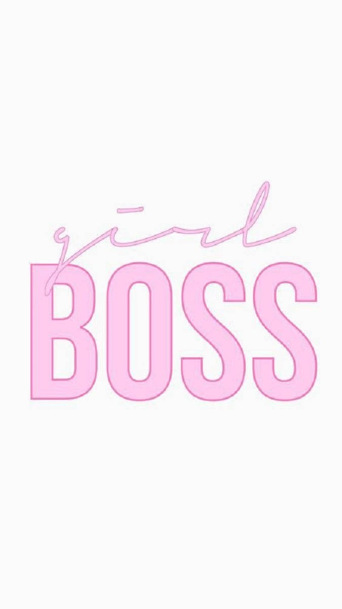 pink girl boss, cursive, bold block letters, SD Phone Wallpaper