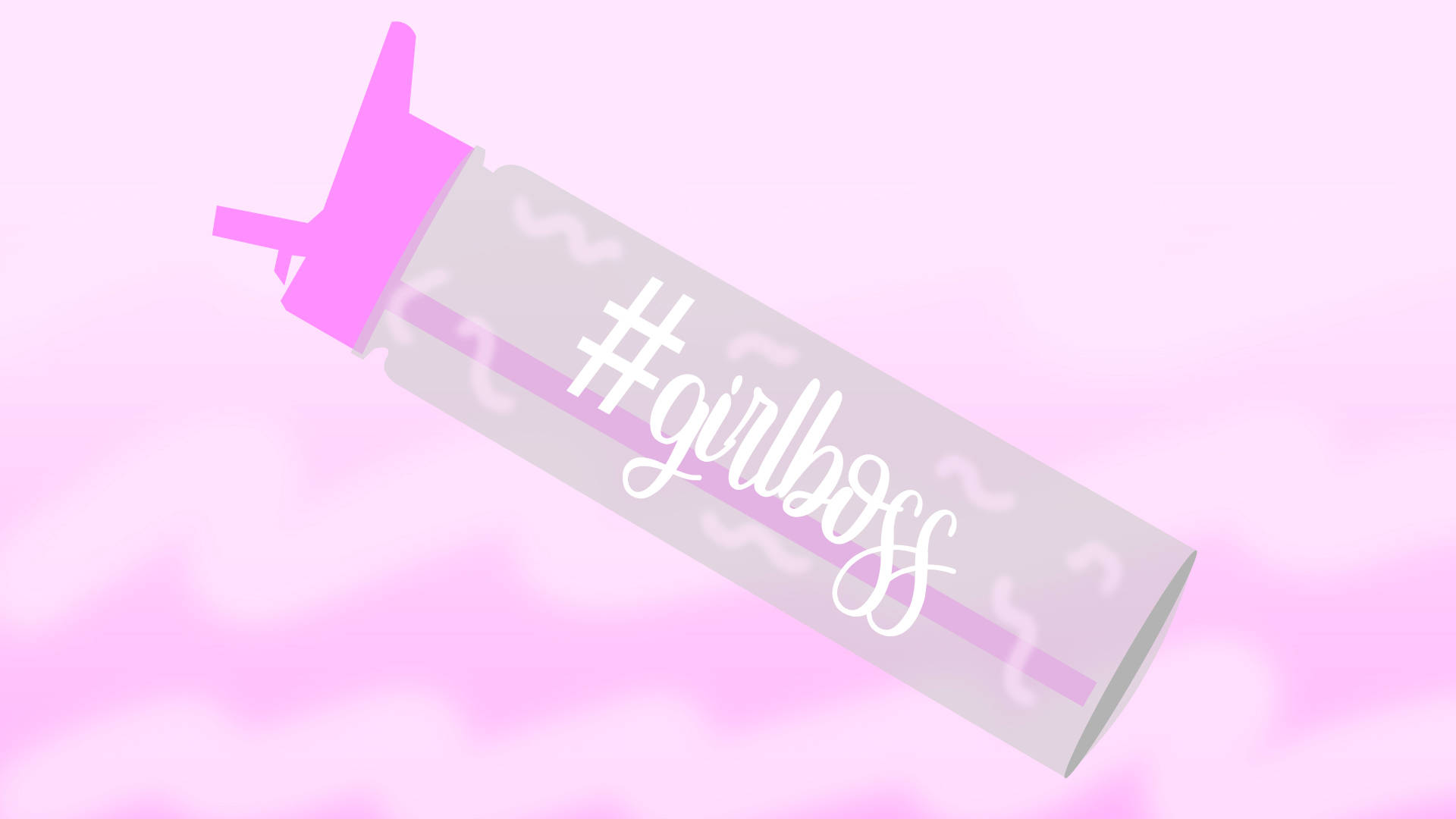 girl boss, pink tumbler, pink spray can, Full HD Desktop Wallpaper