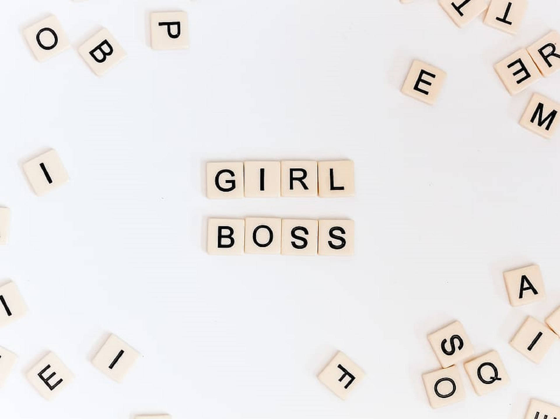 GIRL BOSS, wooden letter tiles, alphabet tiles, Full HD Desktop Wallpaper