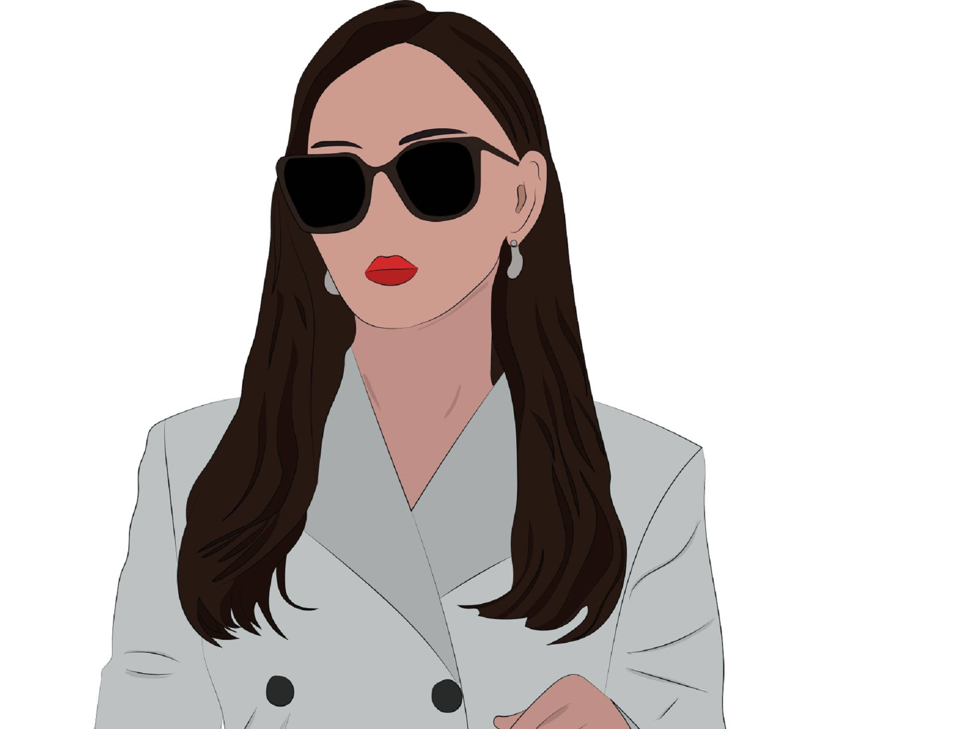 Girl Boss, black sunglasses, red lips, Full HD Desktop Wallpaper