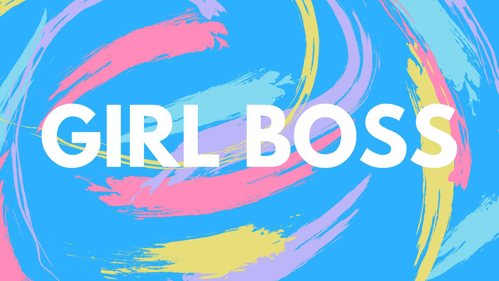 GIRL BOSS, blue, pink, Full HD Desktop Wallpaper