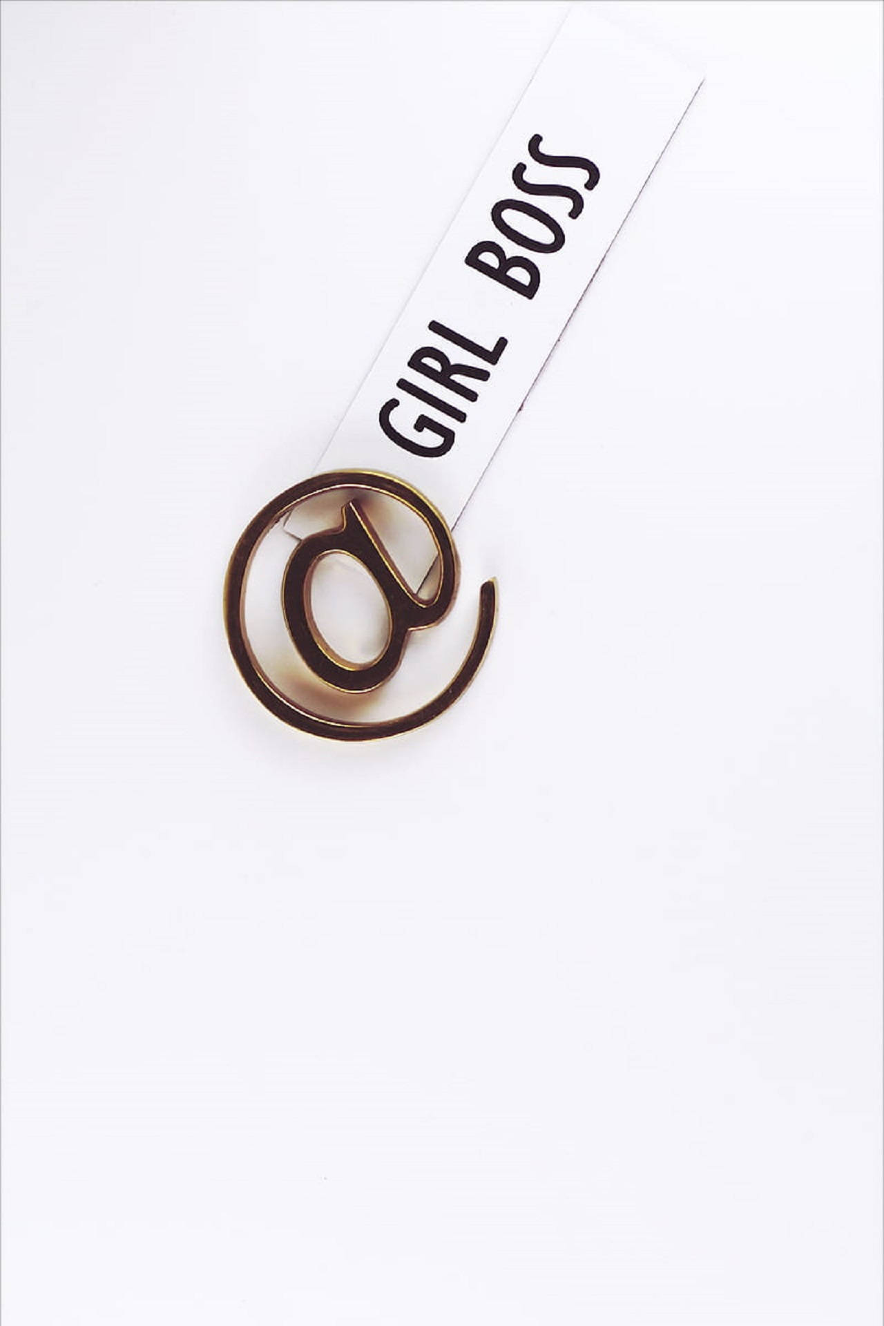 girl boss, white background, gold-colored at symbol pin, Full HD Phone Wallpaper