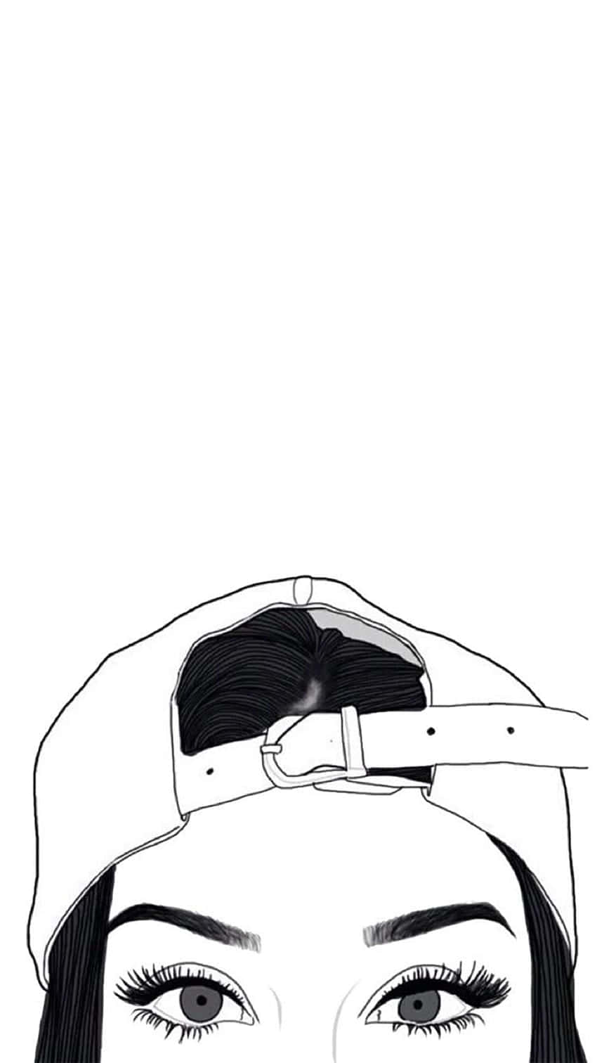 girl drawing tumblr, backward cap, detailed lashes, HD Phone Wallpaper
