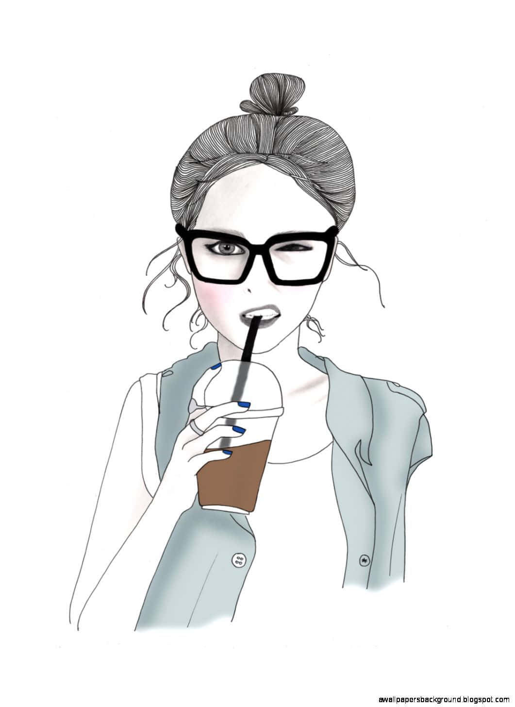 girl drawing tumblr, charcoal pencil, glasses, HD Phone Wallpaper