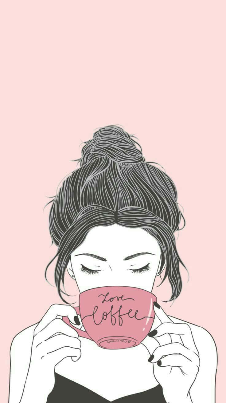 girl drawing tumblr, dark hair, bun, HD Phone Wallpaper