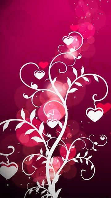 pink backdrop, girl phone, white stylized vine, SD Phone Wallpaper