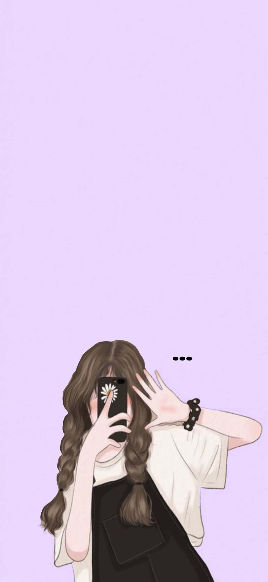 shy girl aesthetic, braided hair, selfie, Full HD Phone Wallpaper