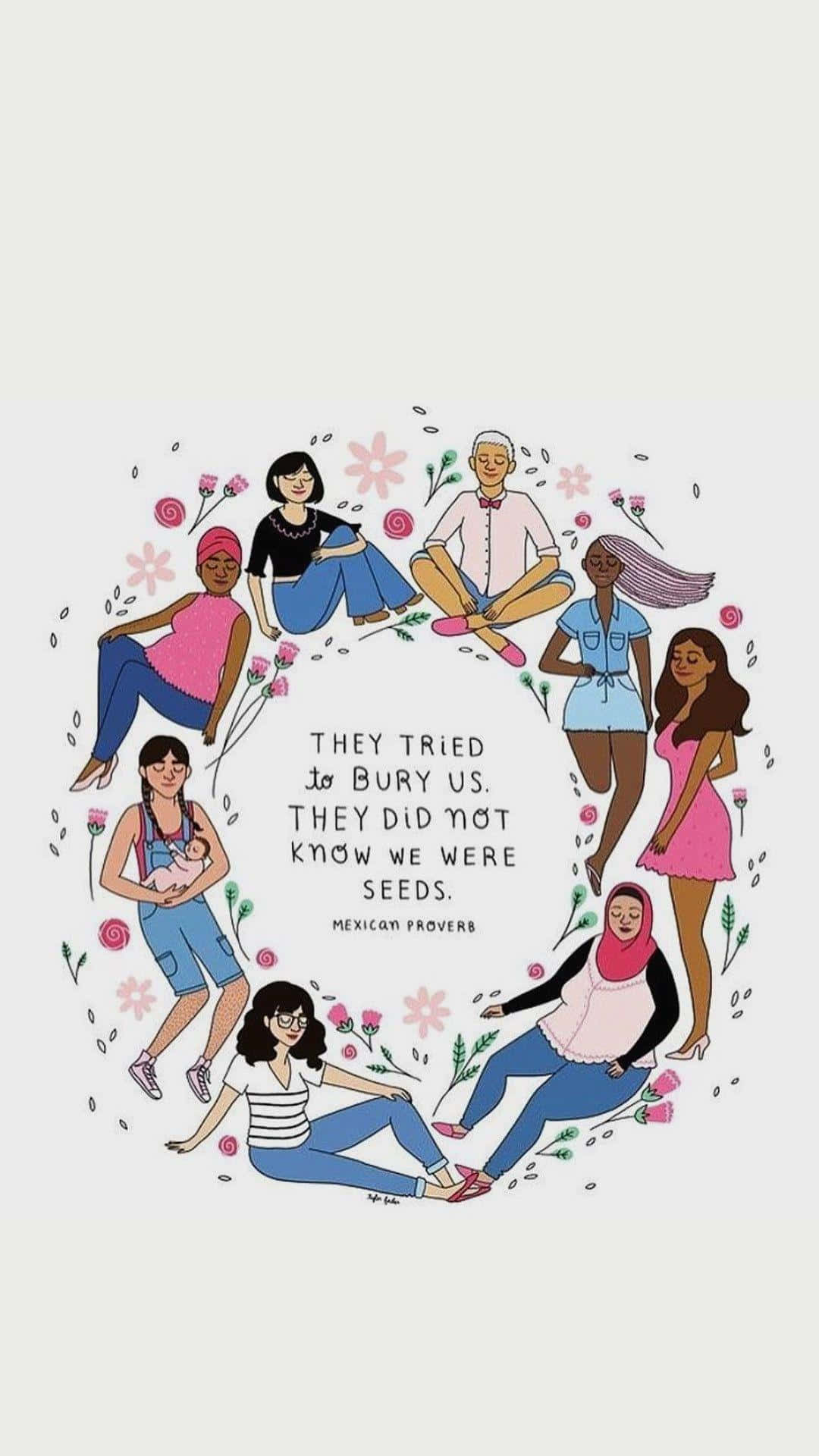 Empowerment Circle, diverse women, colorful outfits, Full HD Phone Wallpaper