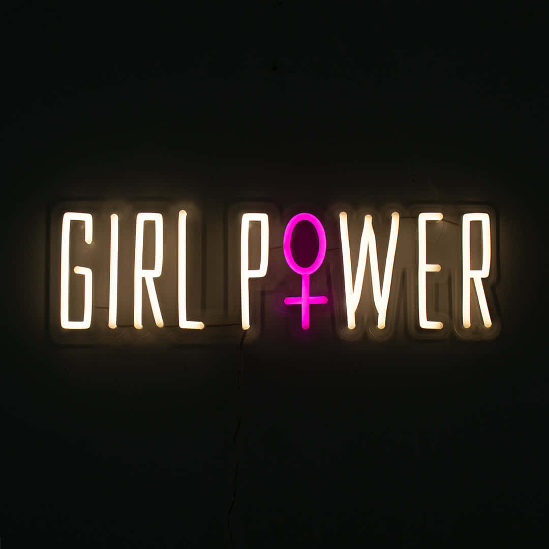 Girl Power, neon sign, pink feminist symbol, SD Desktop Wallpaper