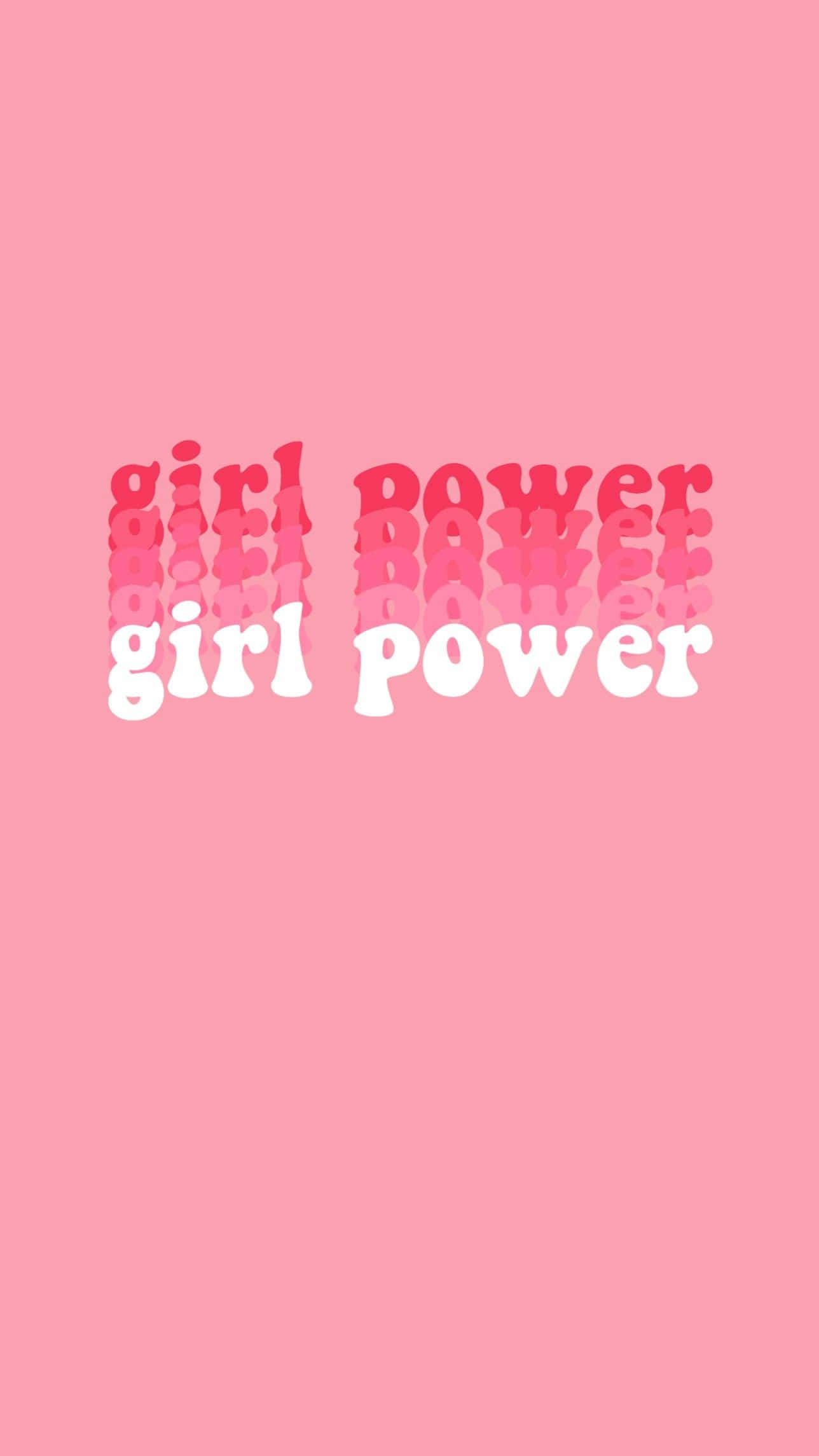 girl power, pink, white, Full HD Phone Wallpaper