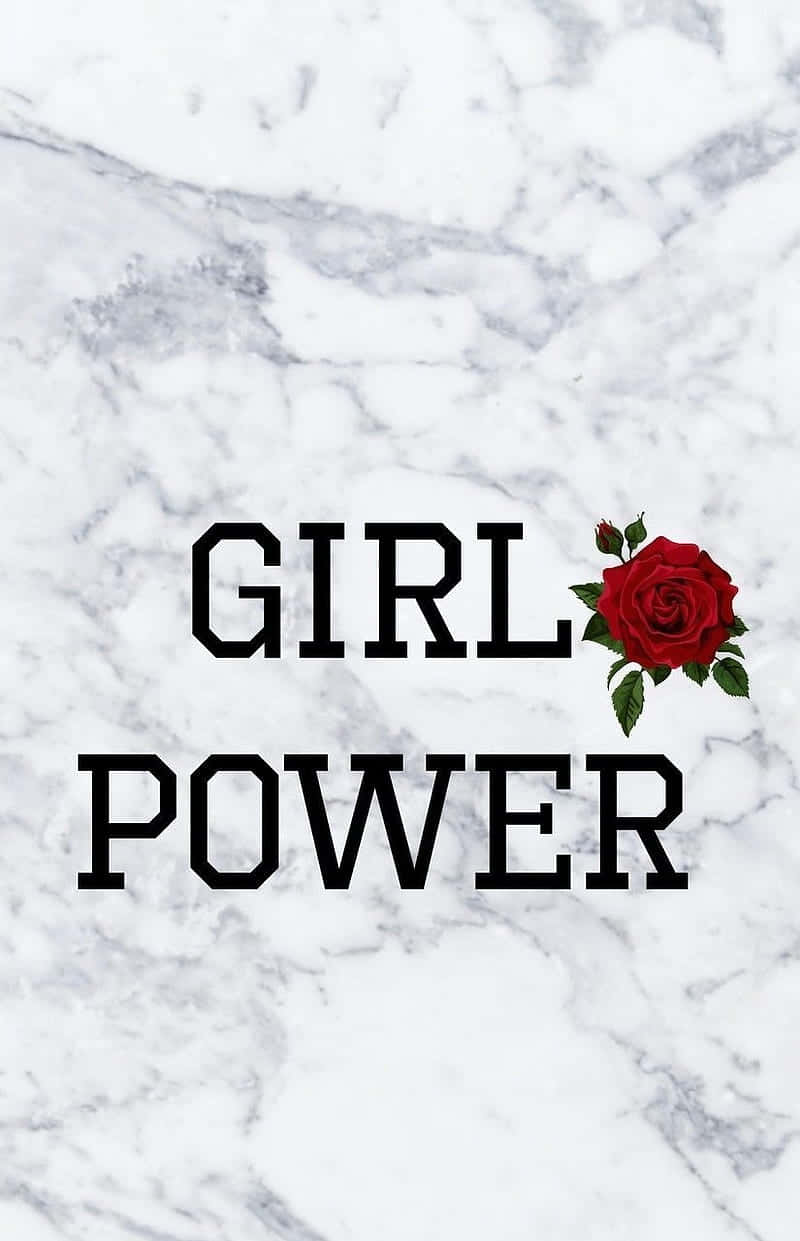 Girl Power, marble background, white marble, SD Phone Wallpaper