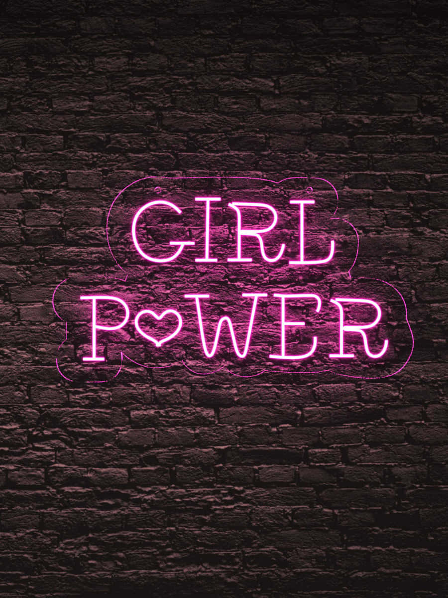 GIRL POWER, neon sign, pink, SD Phone Wallpaper