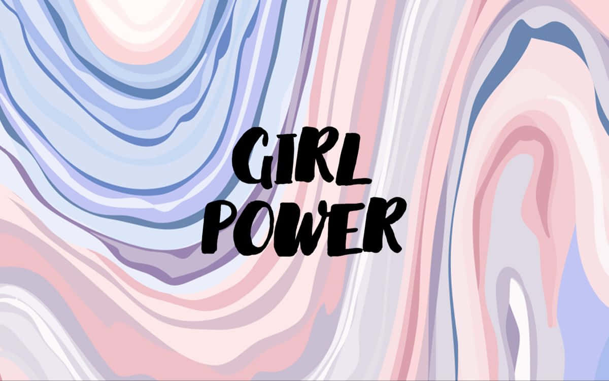 GIRL POWER, pastel marble, pink, SD Desktop Wallpaper