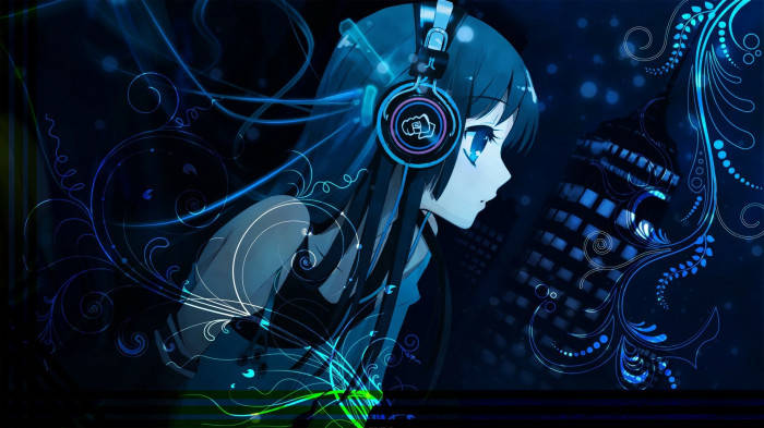 8K 3D Anime AniMe, anime girl, headphones, SD Desktop Wallpaper