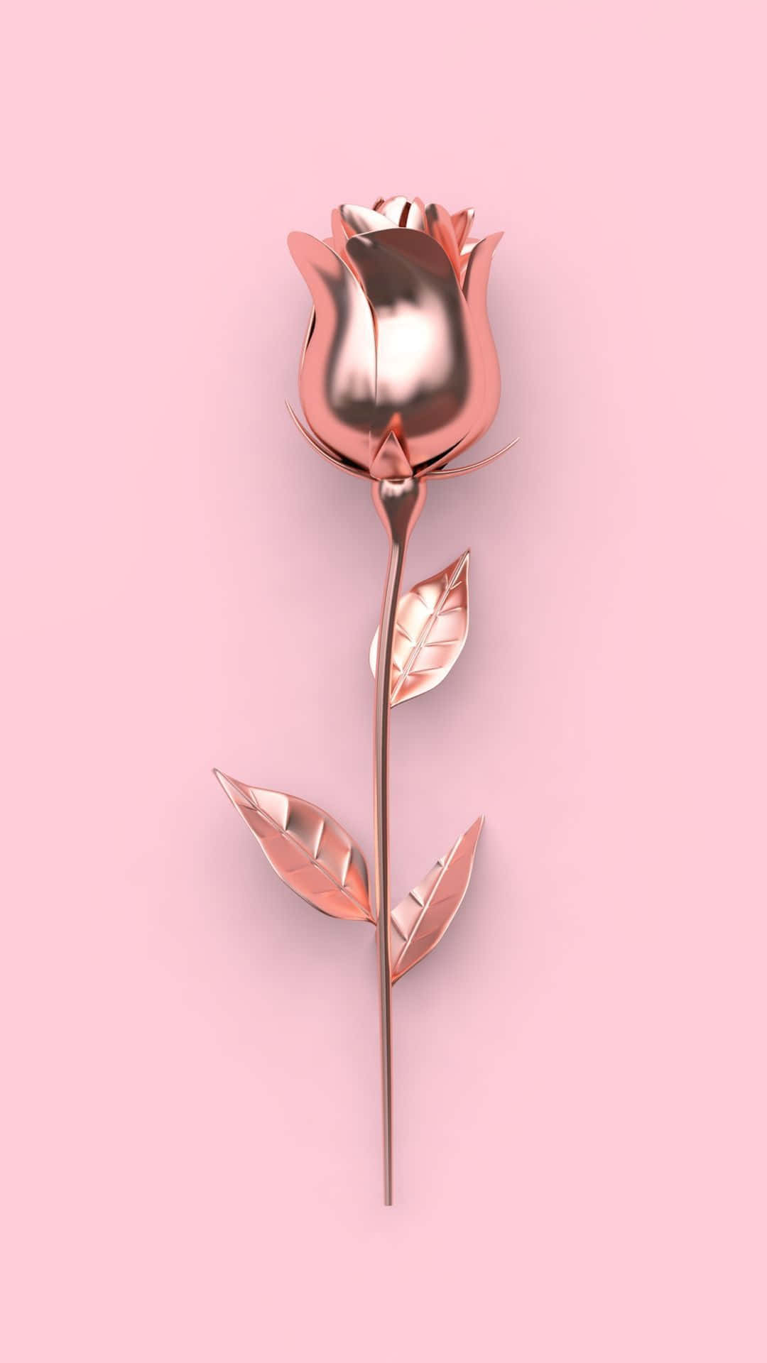 rose gold, metallic rose gold petals, soft pink background, Full HD Phone Wallpaper
