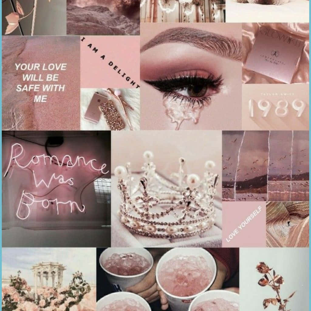 Girl Rose Gold, rose drinks, neon signs, SD Desktop Wallpaper