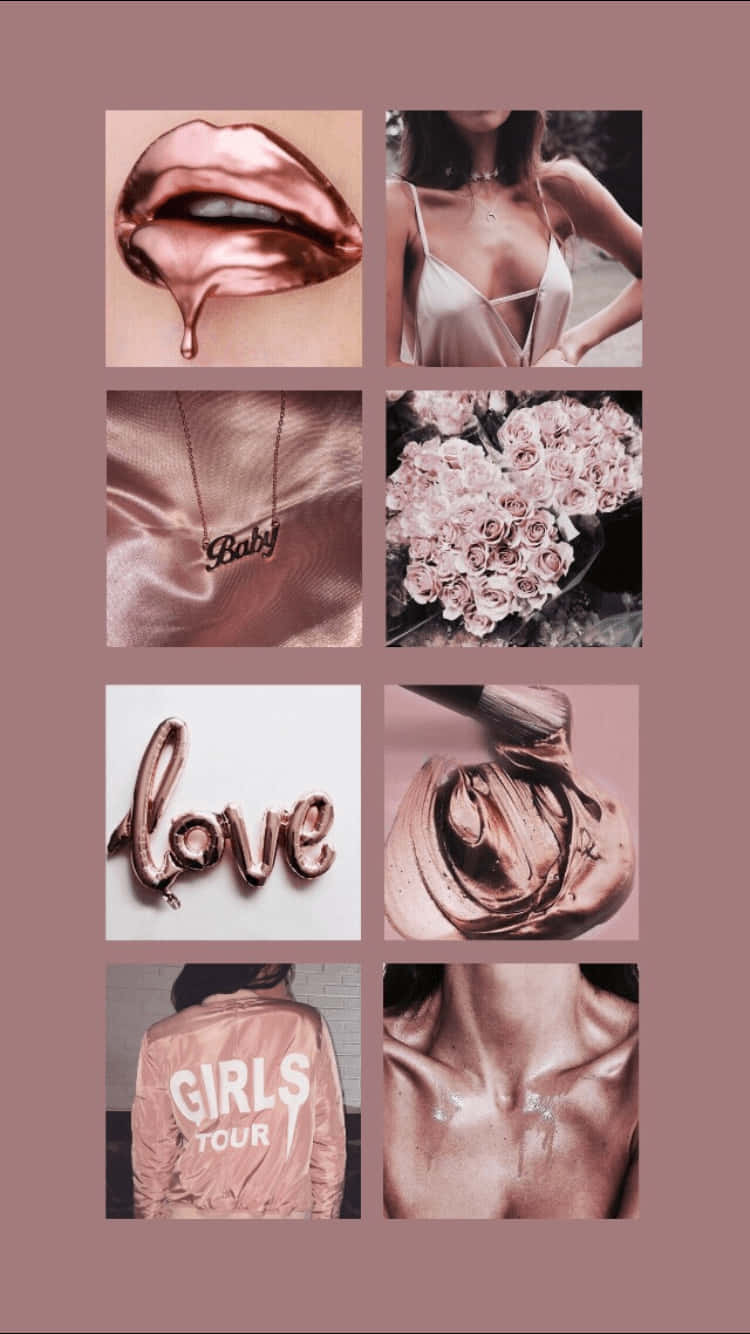 rose gold, lips, jewelry, HD Phone Wallpaper