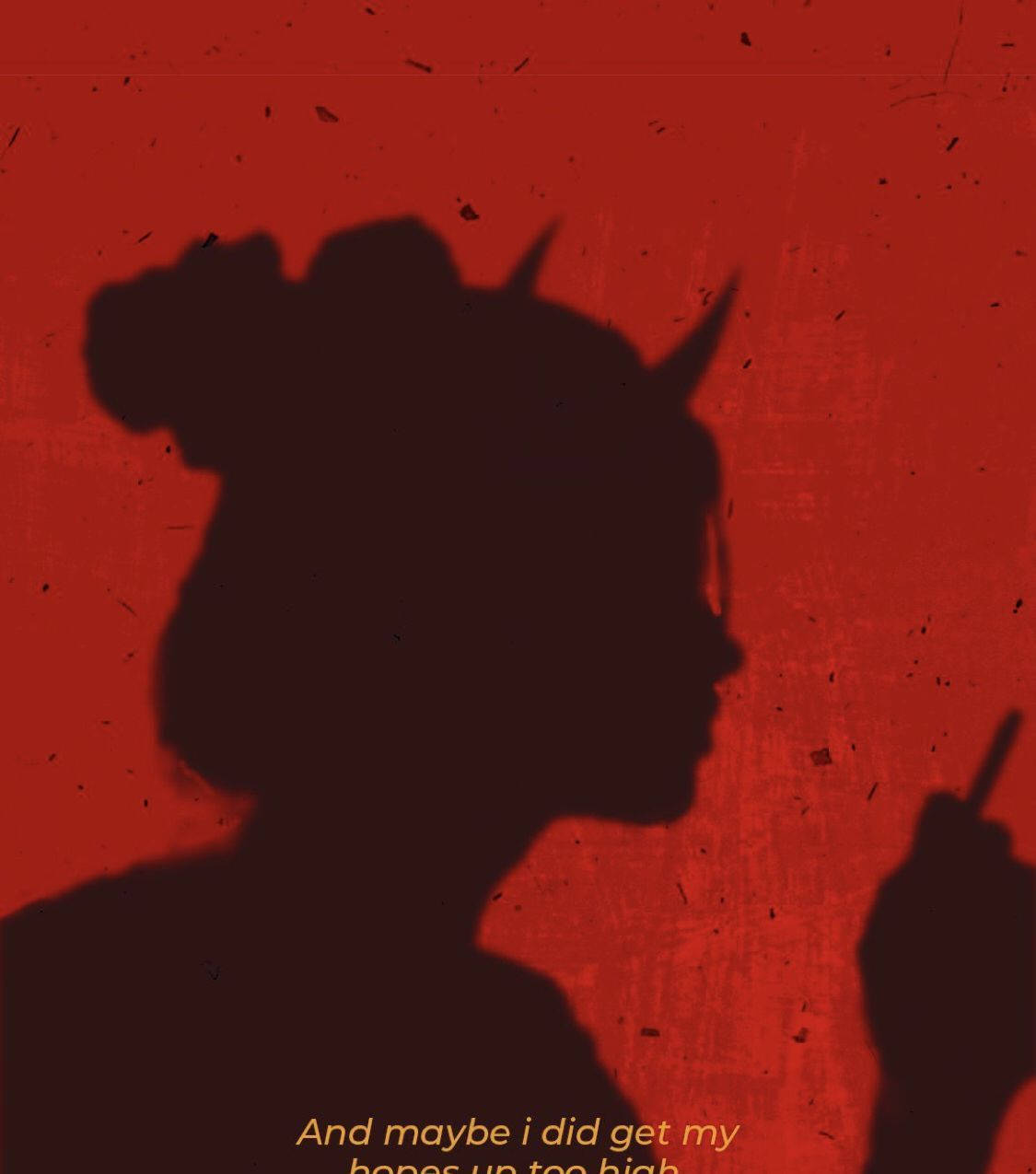 sad demon girl, black, horns, SD Phone Wallpaper