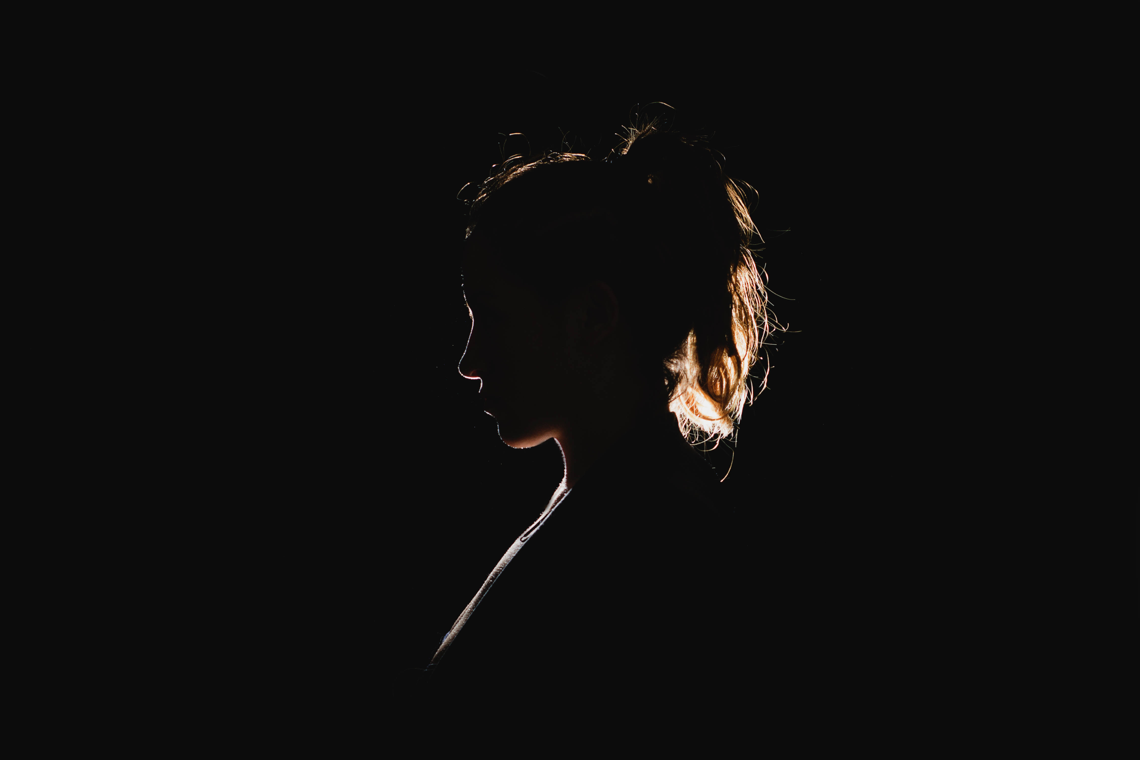 Black girl, silhouette, sunset, 4K Desktop Wallpaper
