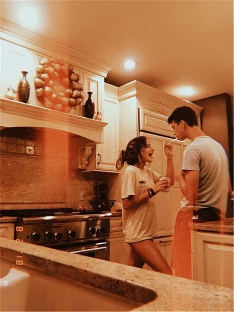kitchen, counter, laughing, SD Phone Wallpaper