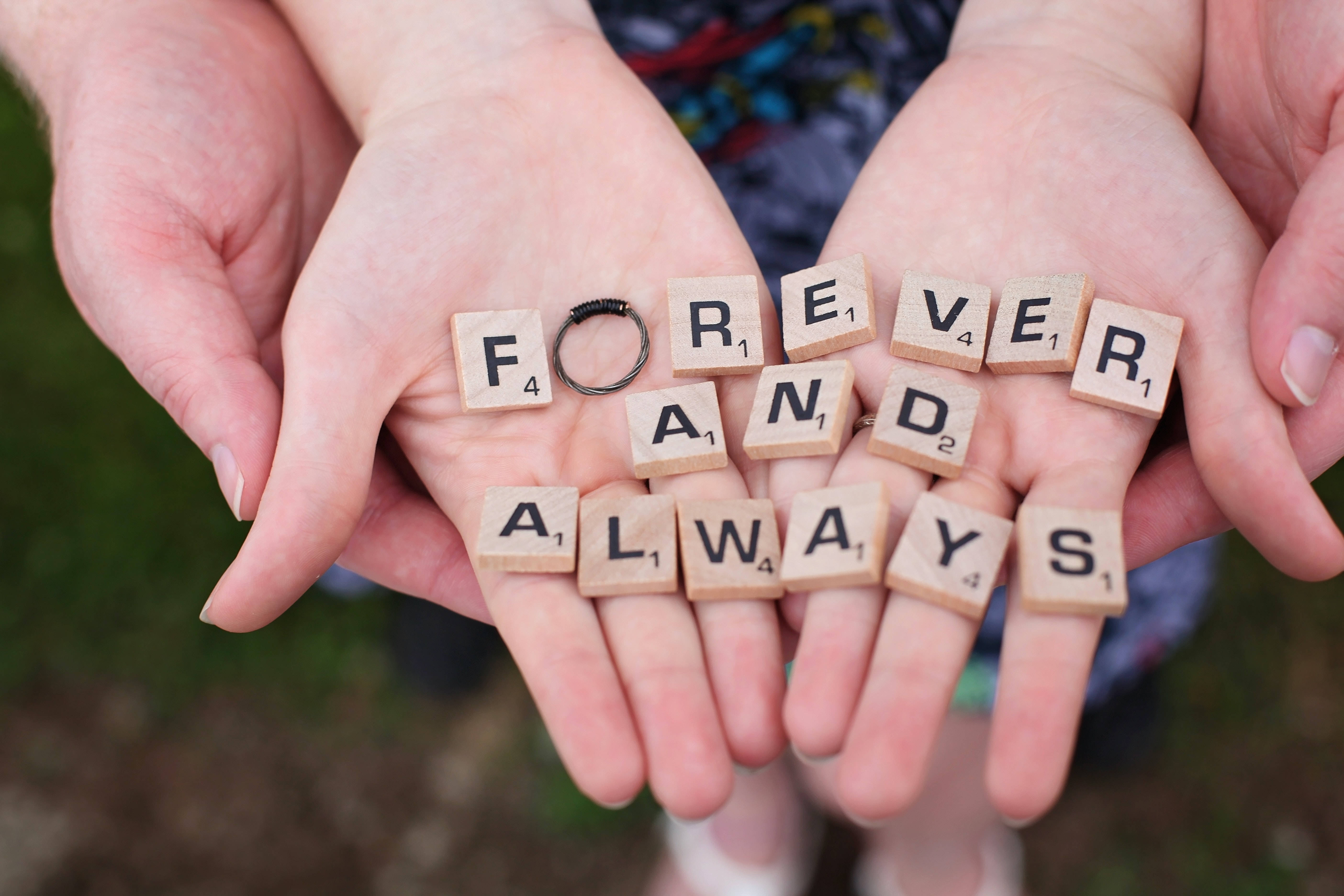 Boyfriend And Girlfriend Scrabble Tiles, wooden scrabble tiles, forever, 5K Desktop Wallpaper
