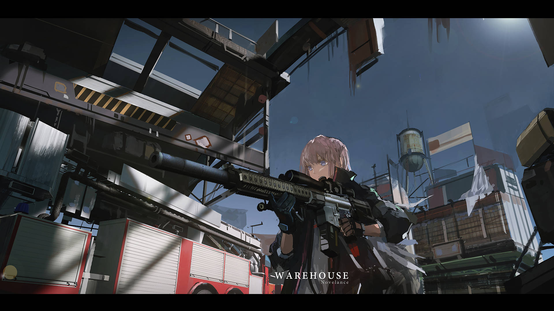 Girls Frontline, pink-haired anime girl, rifle, Full HD Desktop Wallpaper