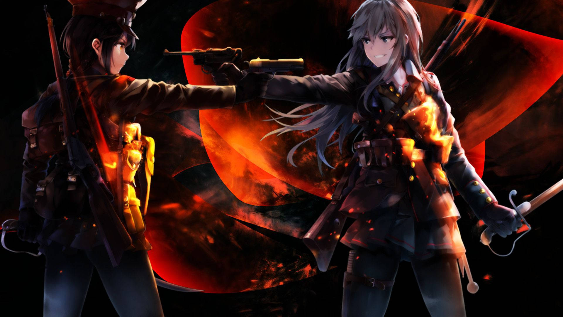 Girls Frontline, anime soldiers, combat gear, Full HD Desktop Wallpaper