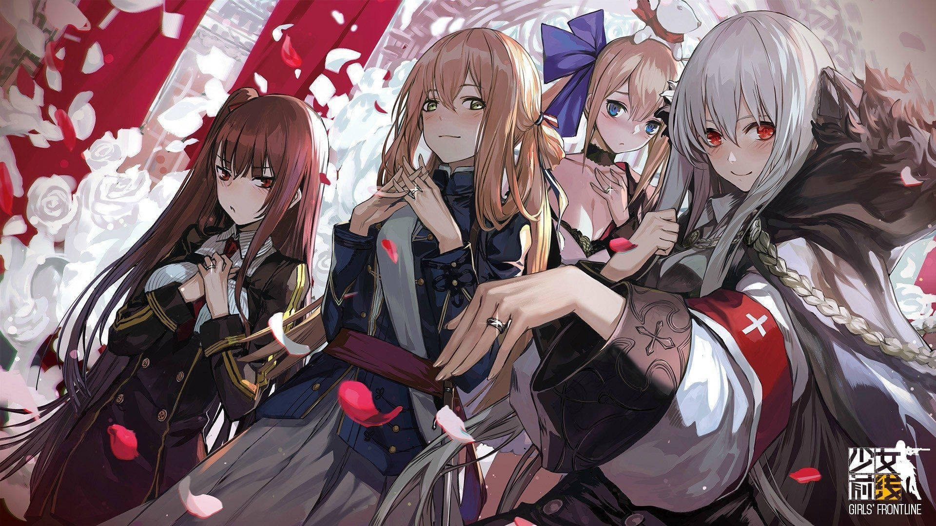Girls Frontline, anime characters, detailed uniforms, Full HD Desktop Wallpaper