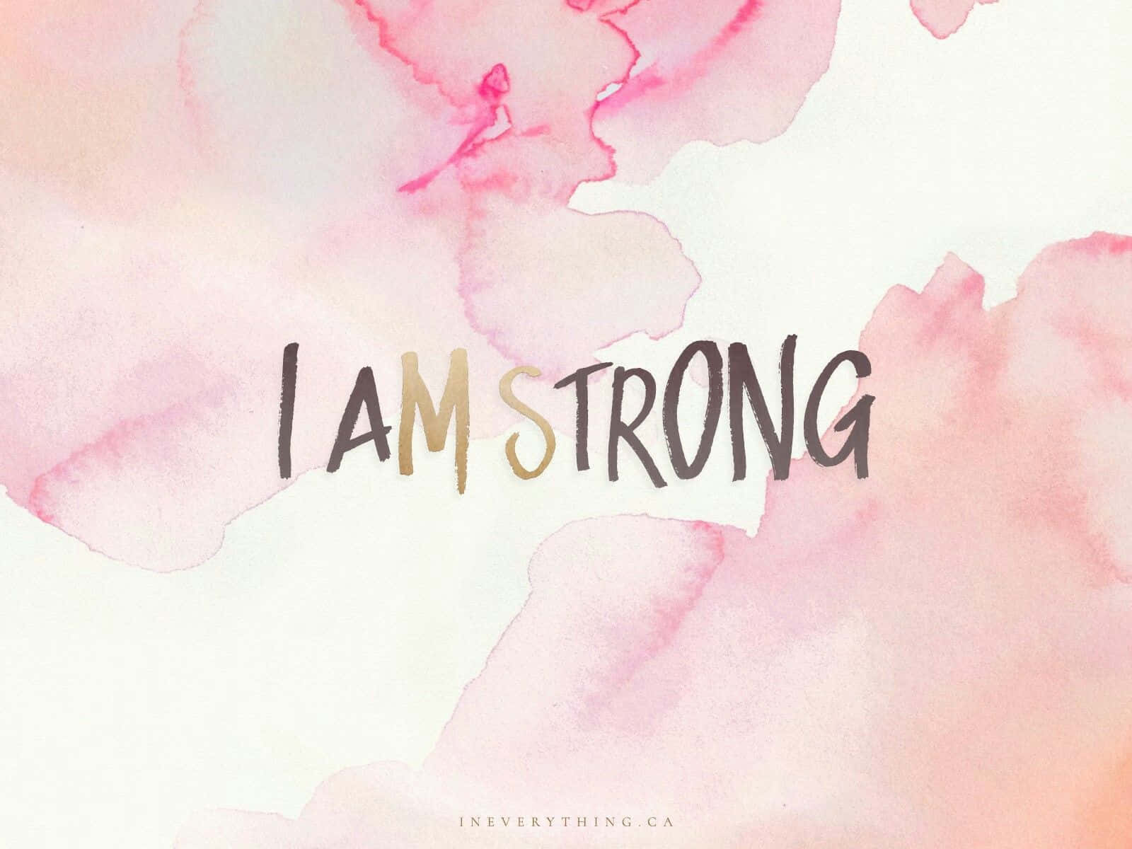 Girly I Am Strong Desktop, soft pink watercolor wash, gentle gradients, HD Desktop Wallpaper