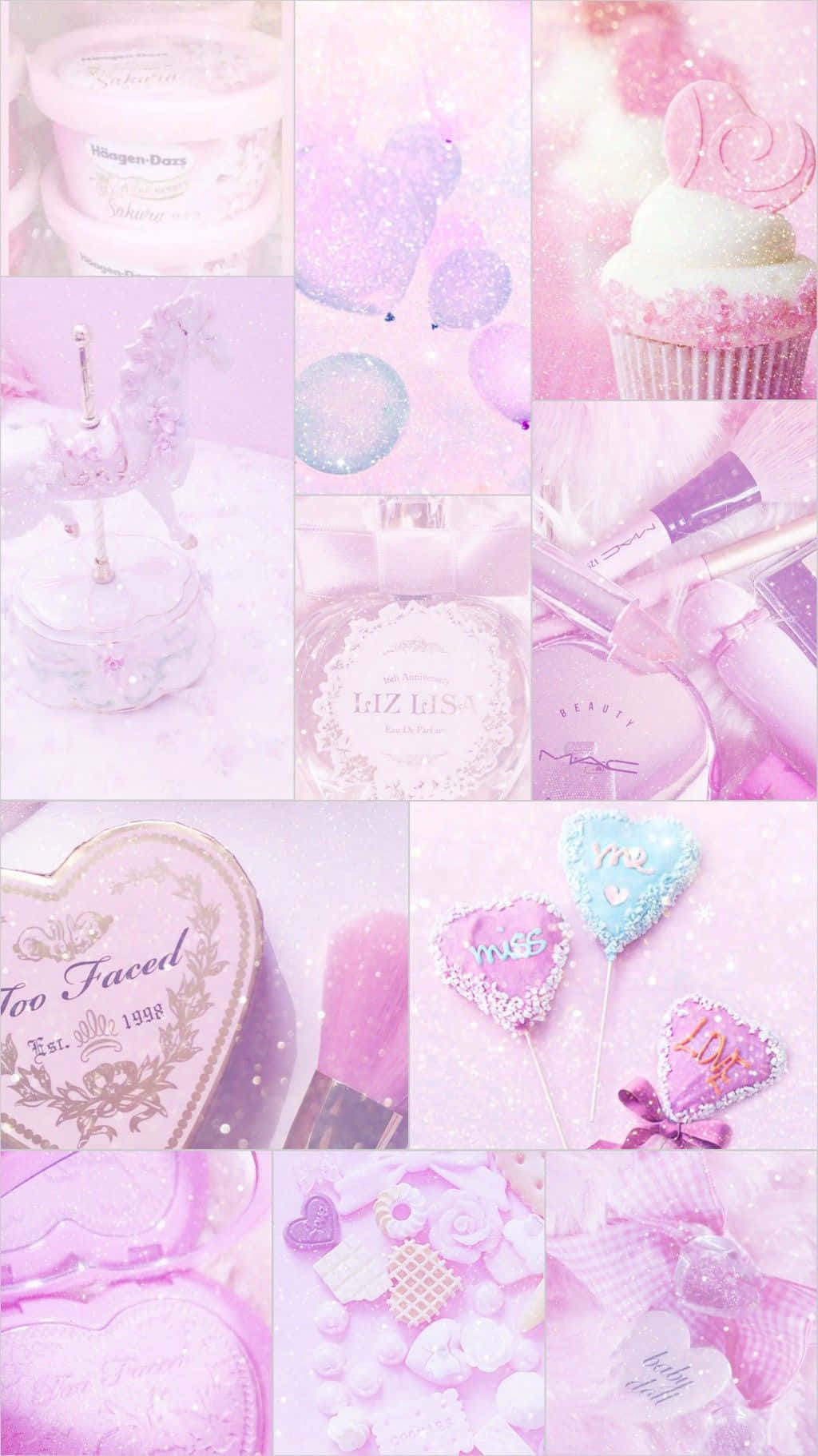 Girly Aesthetic, purple collage, cupcakes, HD Phone Wallpaper