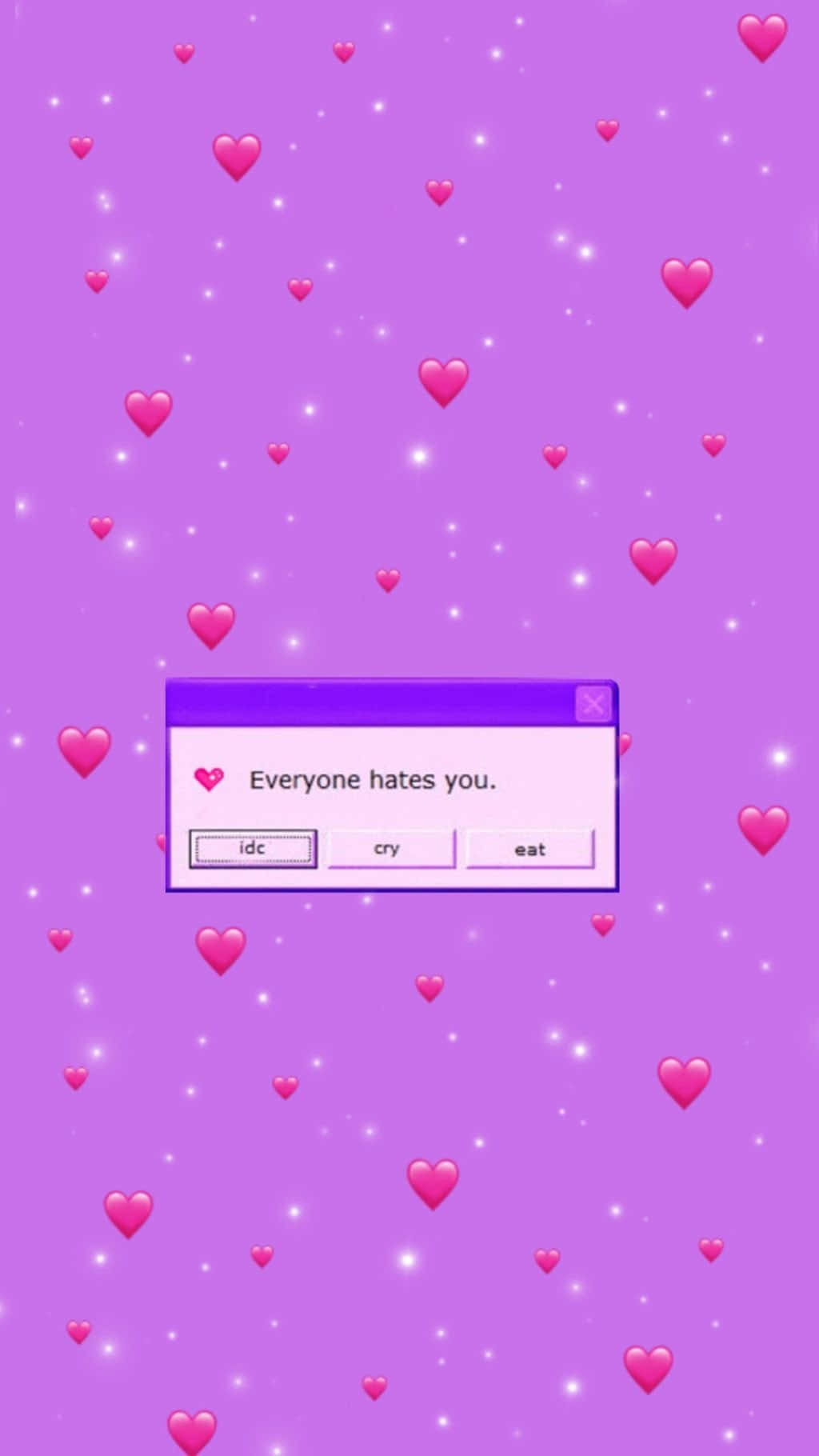 Girly Aesthetic, purple screen, floating pink hearts, HD Phone Wallpaper