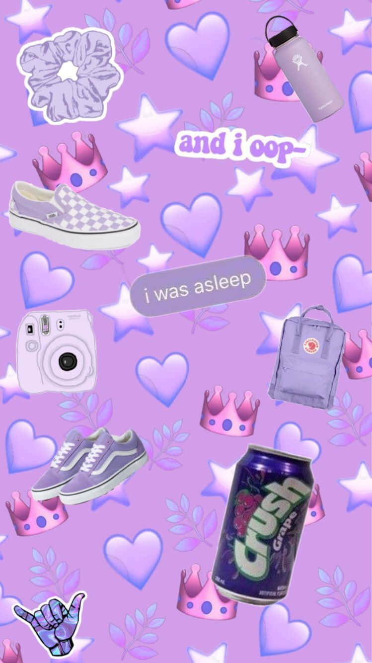 girly aesthetic, pastel purple, hearts, HD Phone Wallpaper