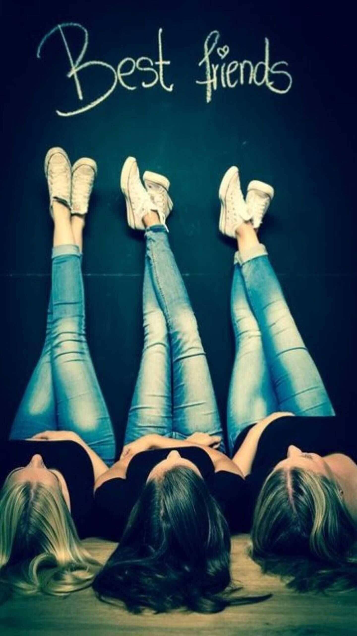Girly BFF, chalkboard, Best friends, 2K Phone Wallpaper
