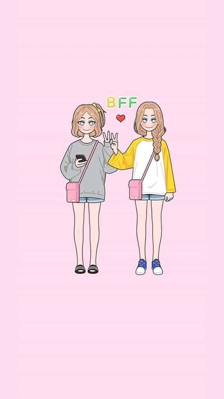 Girly BFF, peace signs, pink bags, HD Phone Wallpaper