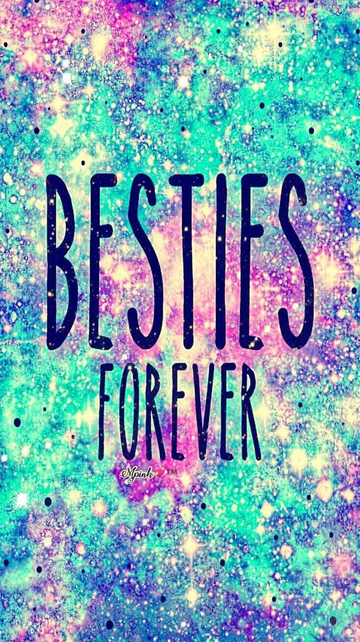 Girly Bff, besties forever, cosmic glitter, HD Phone Wallpaper
