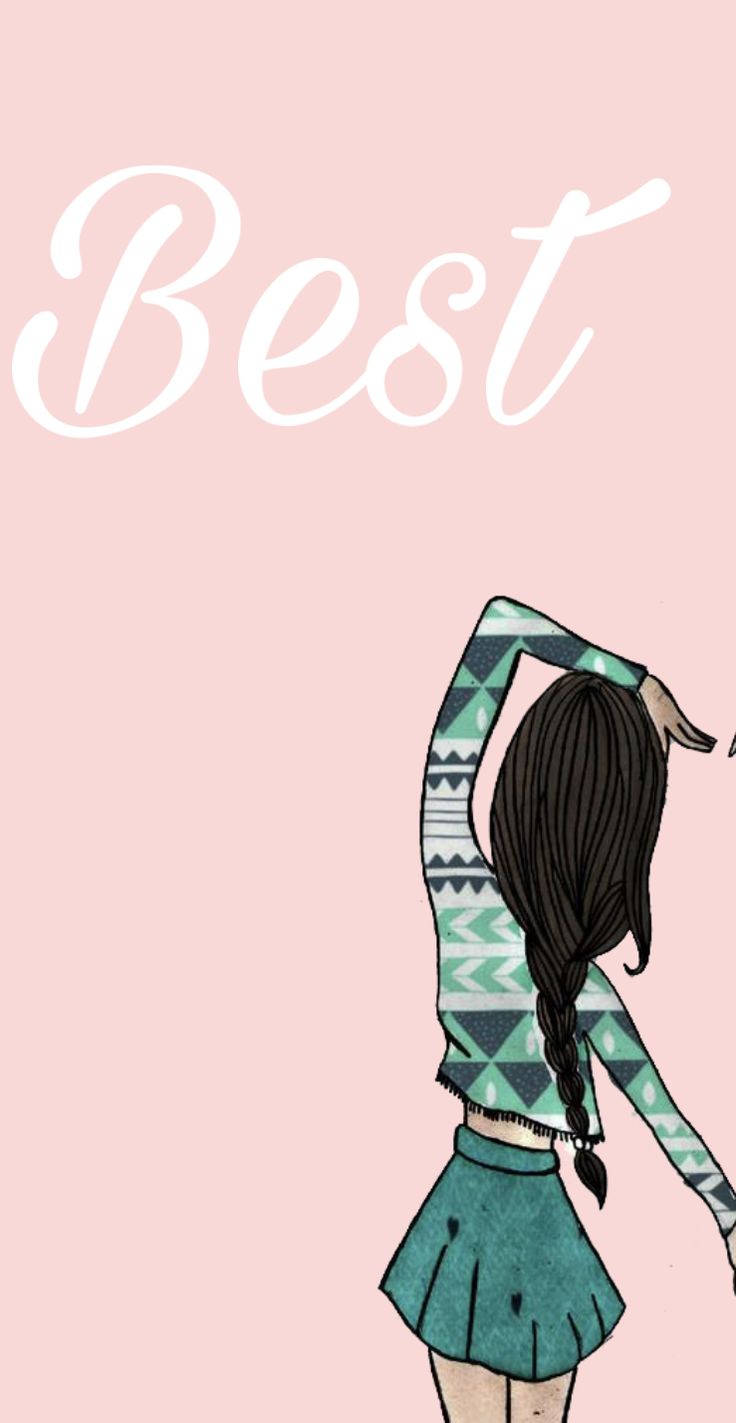Girly Bff, patterned sweater, soft pink background, HD Phone Wallpaper