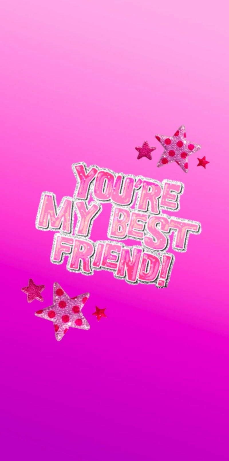 Girly BFF, vibrant pink gradient, glittery text, HD Phone Wallpaper