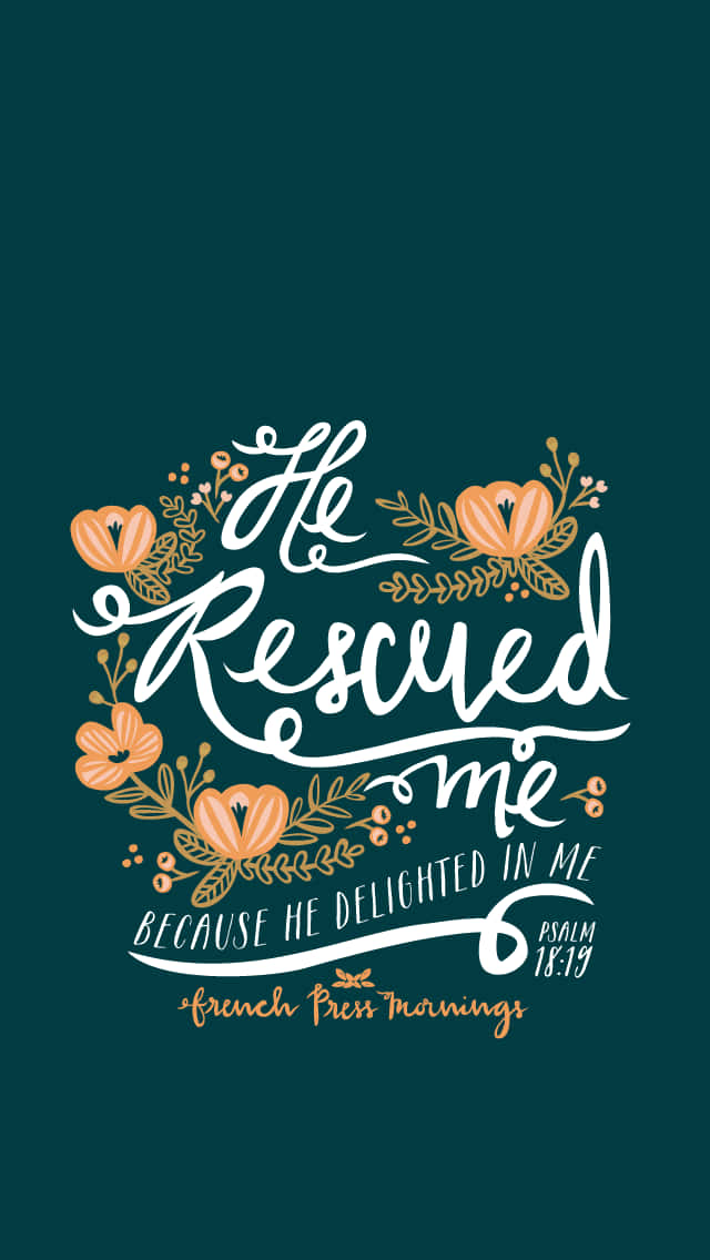 Girly Bible Verse, white calligraphy, orange floral accents, SD Phone Wallpaper
