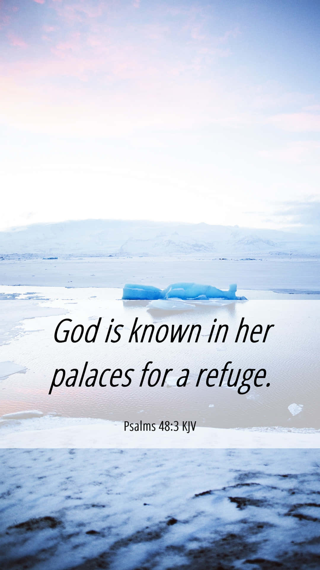 Girly Bible Verse, icy landscape, blue iceberg, Full HD Phone Wallpaper