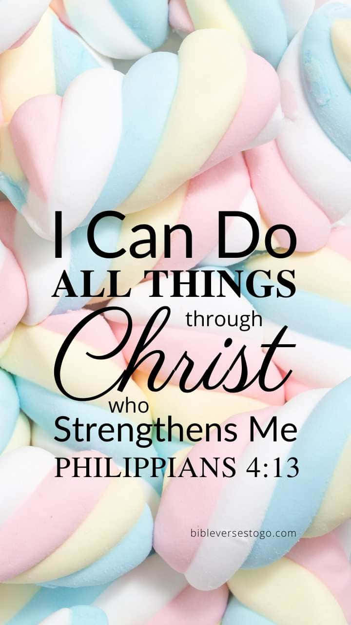 Girly Bible Verse, pastel-colored marshmallows, soft textured background, HD Phone Wallpaper