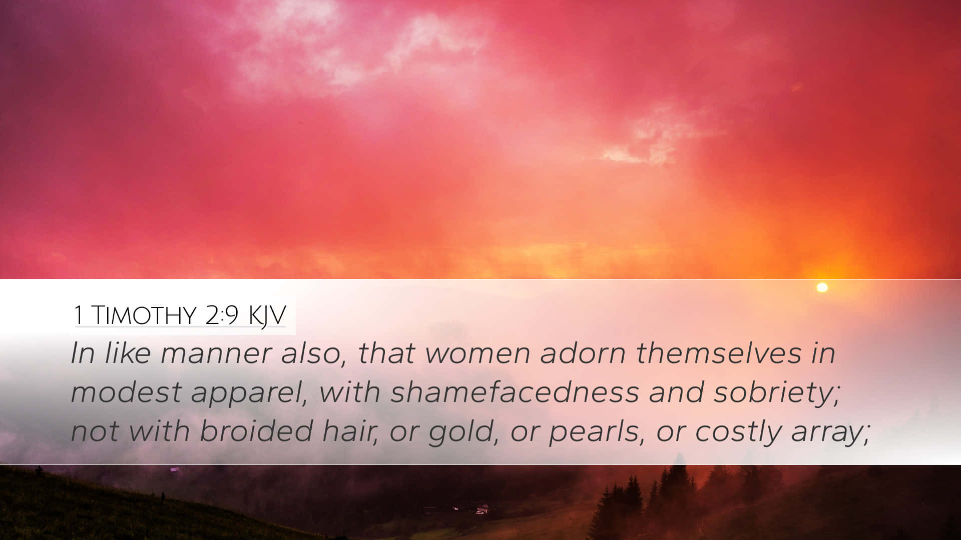 fiery reds and oranges, misty mountain landscape, scripture overlay, Full HD Desktop Wallpaper