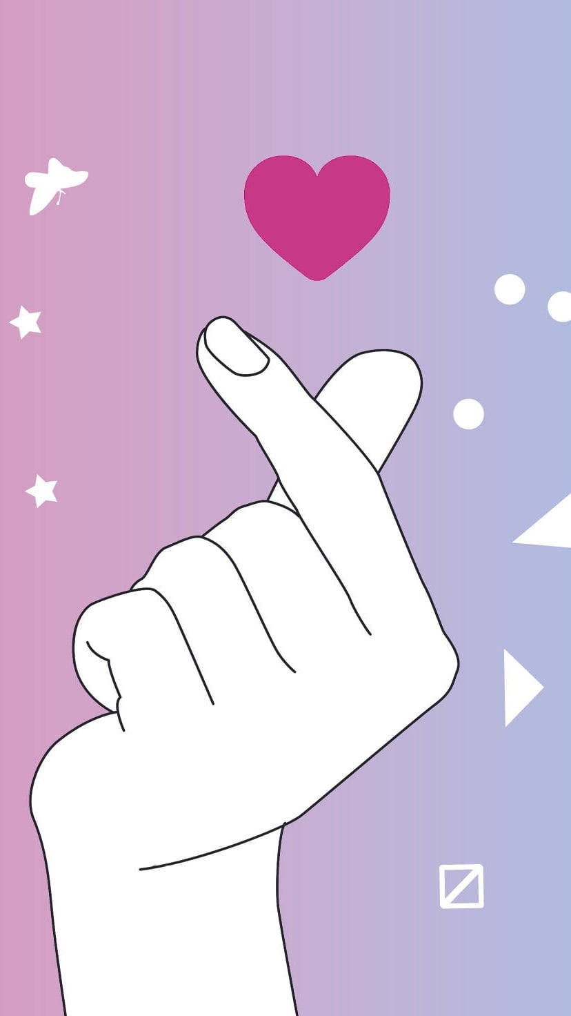 unicorn, saranghae, finger heart, HD Phone Wallpaper