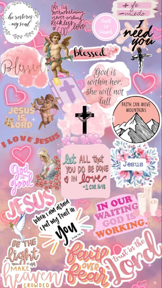 Girly Christian, pink, purple, SD Phone Wallpaper