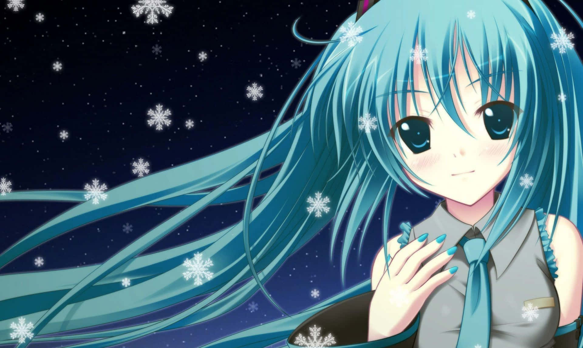 blue hair, turquoise hair, blue eyes, Full HD Desktop Wallpaper